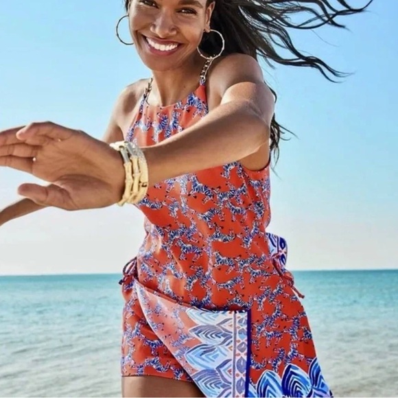 Lilly Pulitzer Dresses & Skirts - Lilly Pulitzer Pearl Romper Coral Heebee Zeebees (size:8)